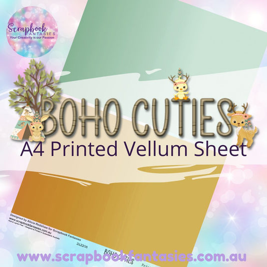 Boho Cuties A4 Printed Vellum Sheet - Halves 1 242208