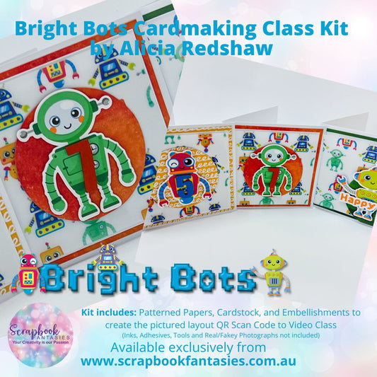 Bright Bots Trio of Cards Cardmaking Class Kit - Boys World Super Weekend Class 2 - Friday 19 April 2024