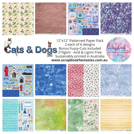 Cats & Dogs 12x12 Double-Sided Patterned Paper Pack - 223200