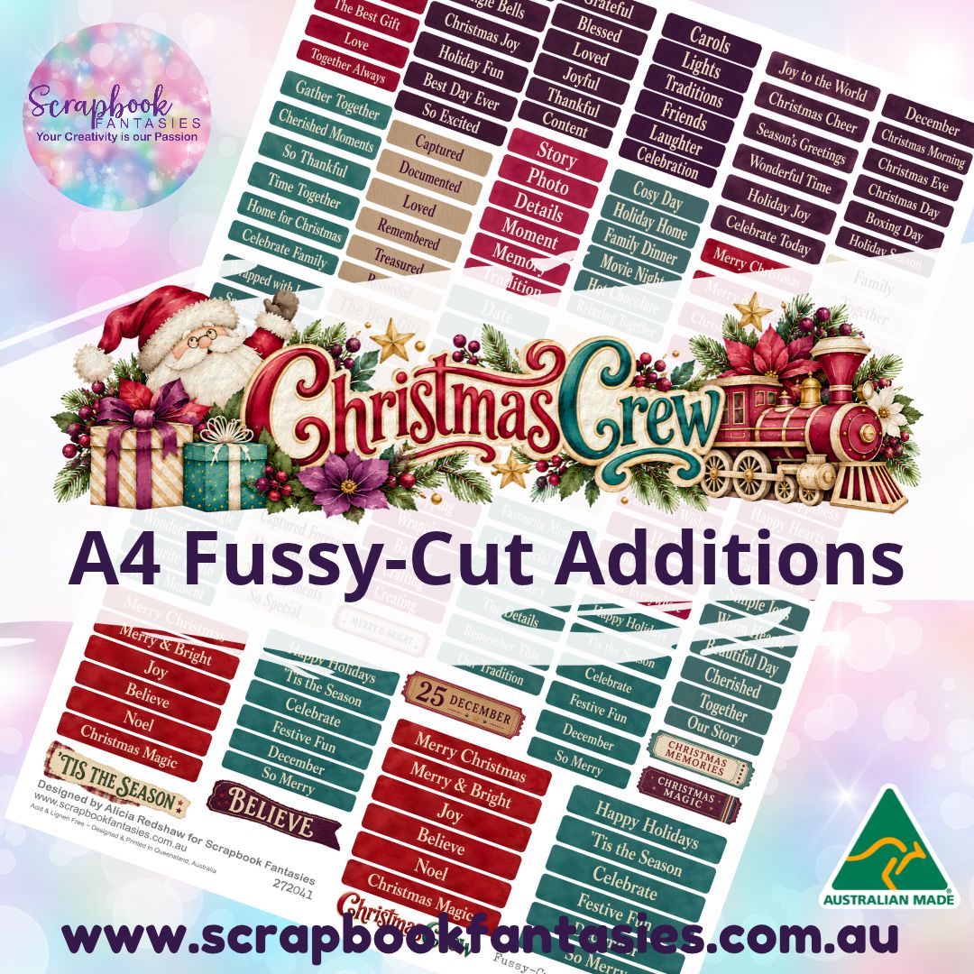 Christmas Crew A4 Colour Fussy-Cut Additions - Christmas Words 272041