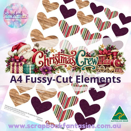 Christmas Crew A4 Colour Fussy-Cut Elements - Hearts 2-1 272046