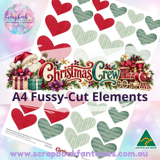 Christmas Crew A4 Colour Fussy-Cut Elements - Hearts 2-3 272048