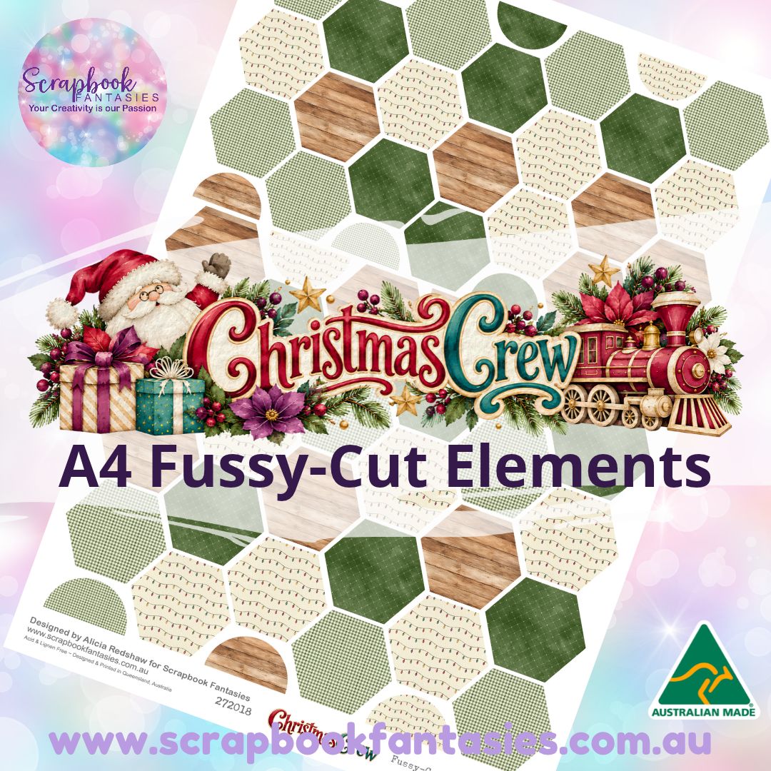 Christmas Crew A4 Colour Fussy-Cut Elements - Hexagons 2 272018