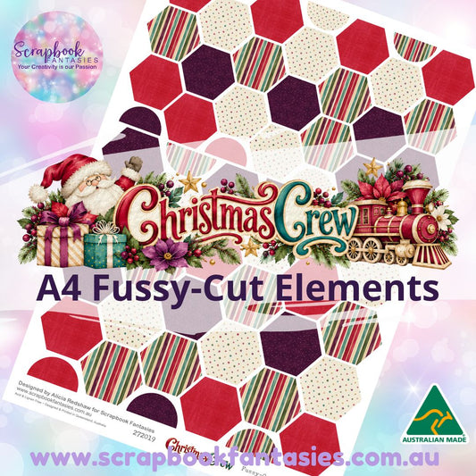 Christmas Crew A4 Colour Fussy-Cut Elements - Hexagons 3 272019