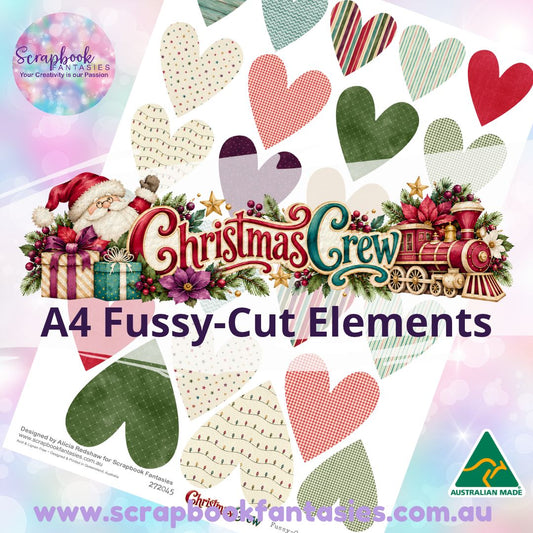 Christmas Crew A4 Colour Fussy-Cut Elements - Large Hearts 1 272045