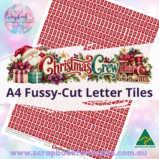 Christmas Crew Colour Fussy-Cut Letter Tiles - Tiny 272020