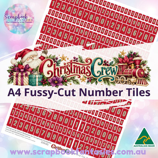 Christmas Crew Colour Fussy-Cut Number Tiles 3 - 272025