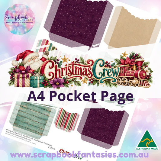 Christmas Crew A4 Colour Pocket Page - Scalloped Pockets 1 272009