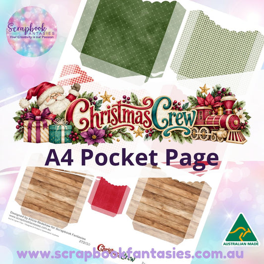 Christmas Crew A4 Colour Pocket Page - Scalloped Pockets 2 272010