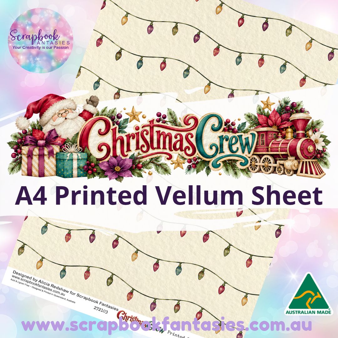 Christmas Crew A4 Printed Vellum Sheet - Christmas Lights 272103