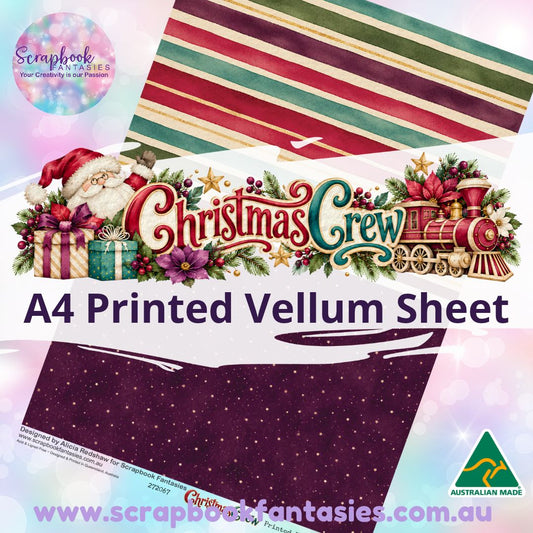 Christmas Crew A4 Printed Vellum Sheet - Halves 1 272067