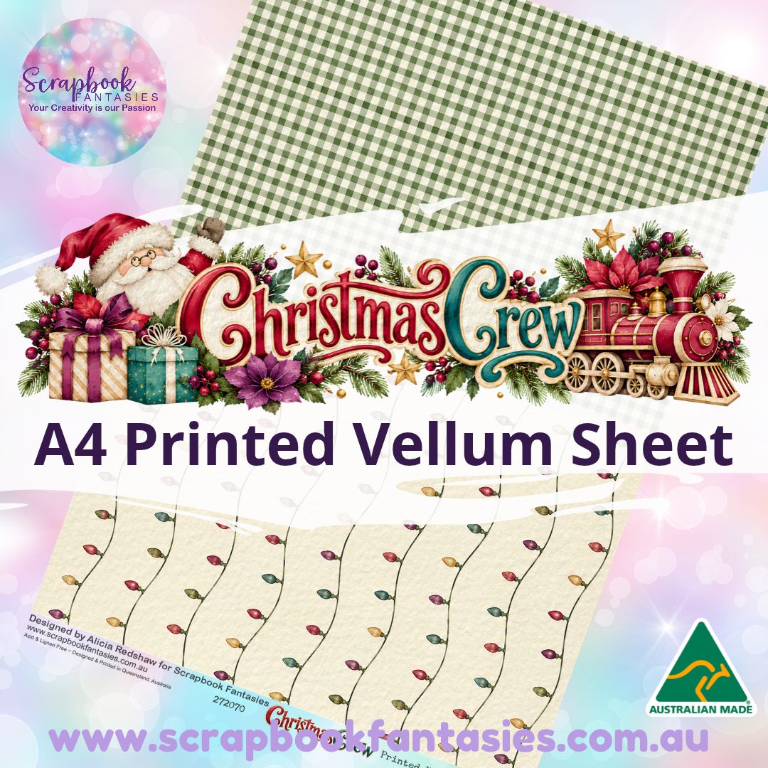 Christmas Crew A4 Printed Vellum Sheet - Halves 4 272070