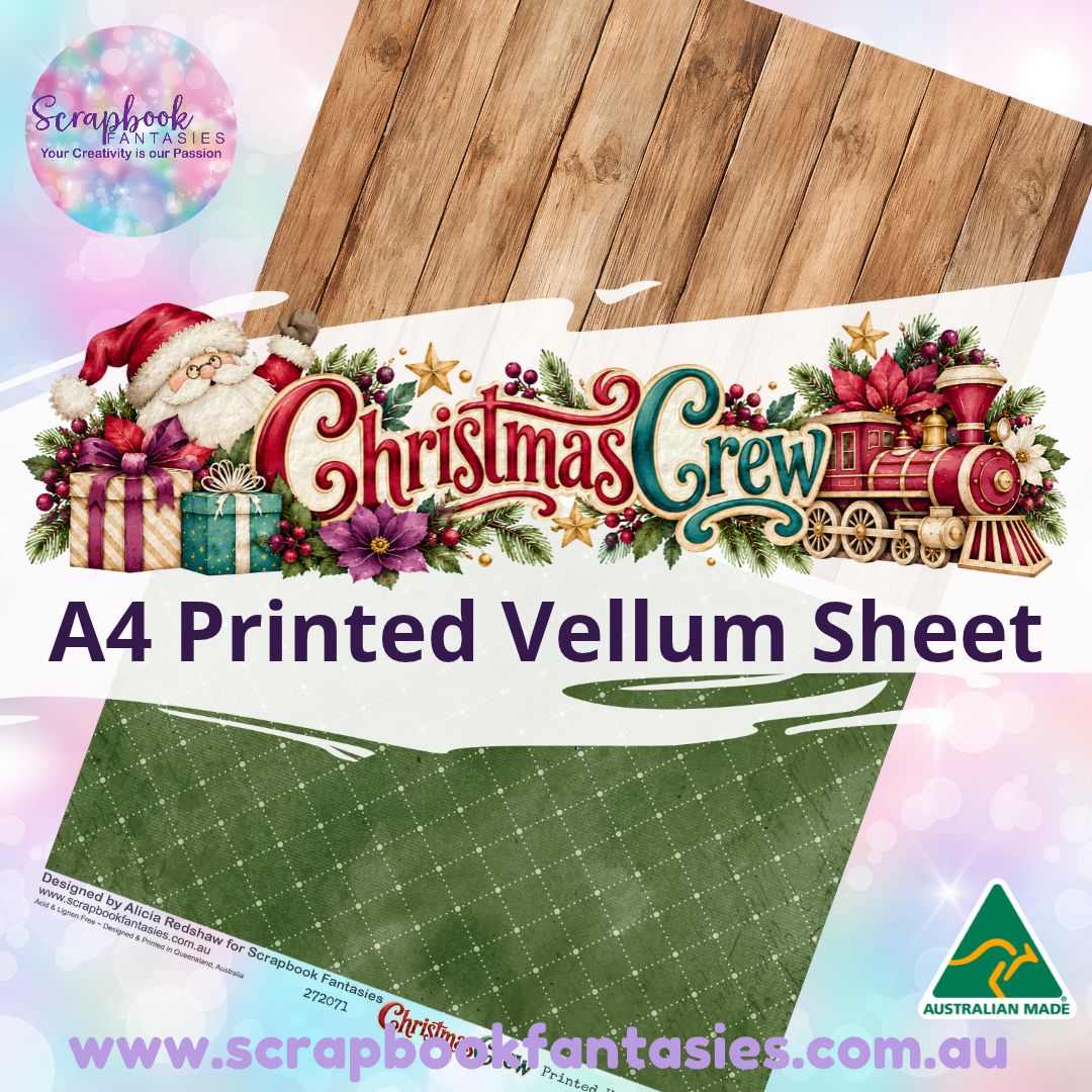 Christmas Crew A4 Printed Vellum Sheet - Halves 5 272071