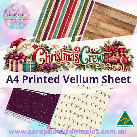 Christmas Crew A4 Printed Vellum Sheet - Quarters 1 272073