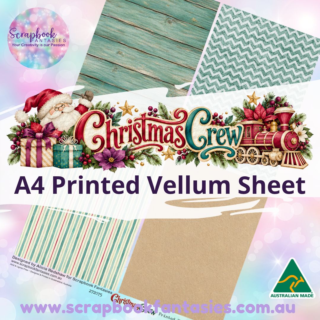 Christmas Crew A4 Printed Vellum Sheet - Quarters 3 272075