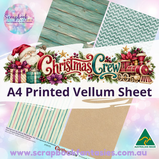 Christmas Crew A4 Printed Vellum Sheet - Quarters 3 272075