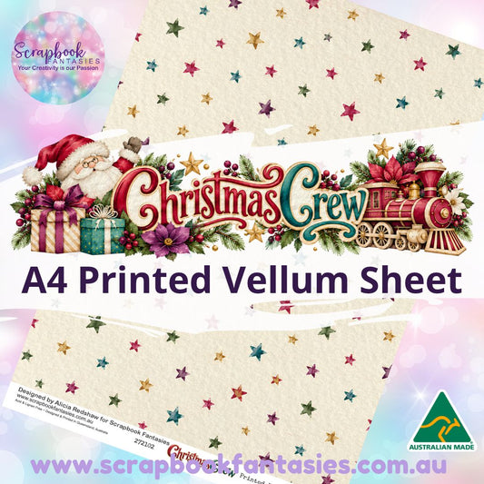Christmas Crew A4 Printed Vellum Sheet - Stars 272102