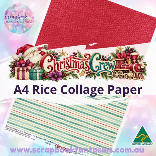 Christmas Crew A4 Rice Collage Paper - Halves 2 272078