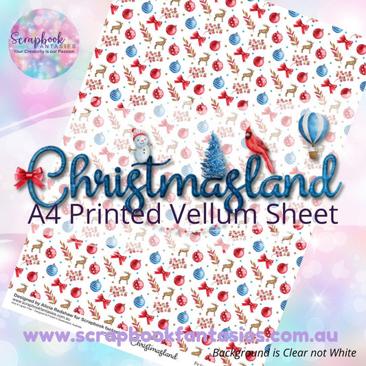 Christmasland A4 Printed Vellum Sheet - Bauble Pattern 2511084