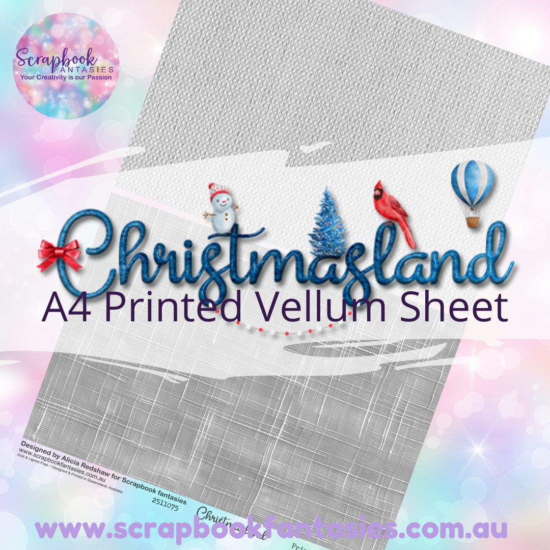 Christmasland A4 Printed Vellum Sheet - Halves 2 2511075