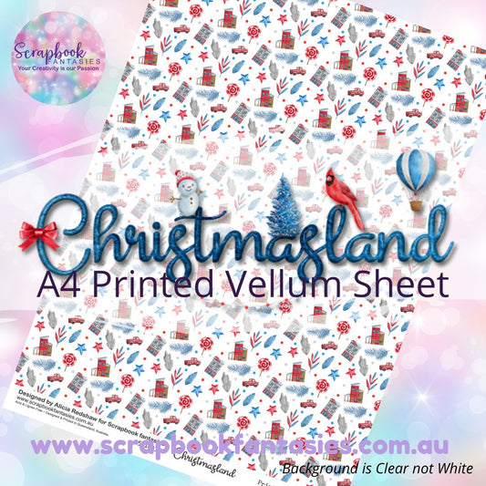 Christmasland A4 Printed Vellum Sheet - Village Pattern 2511083