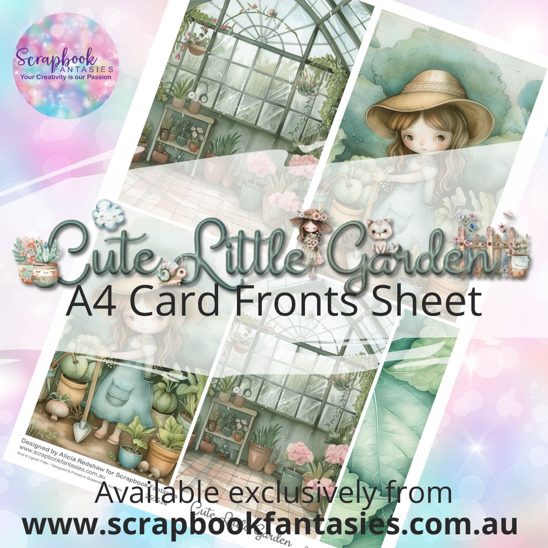 Cute Little Garden A4 Card Fronts Sheet  - Cards 3 250514