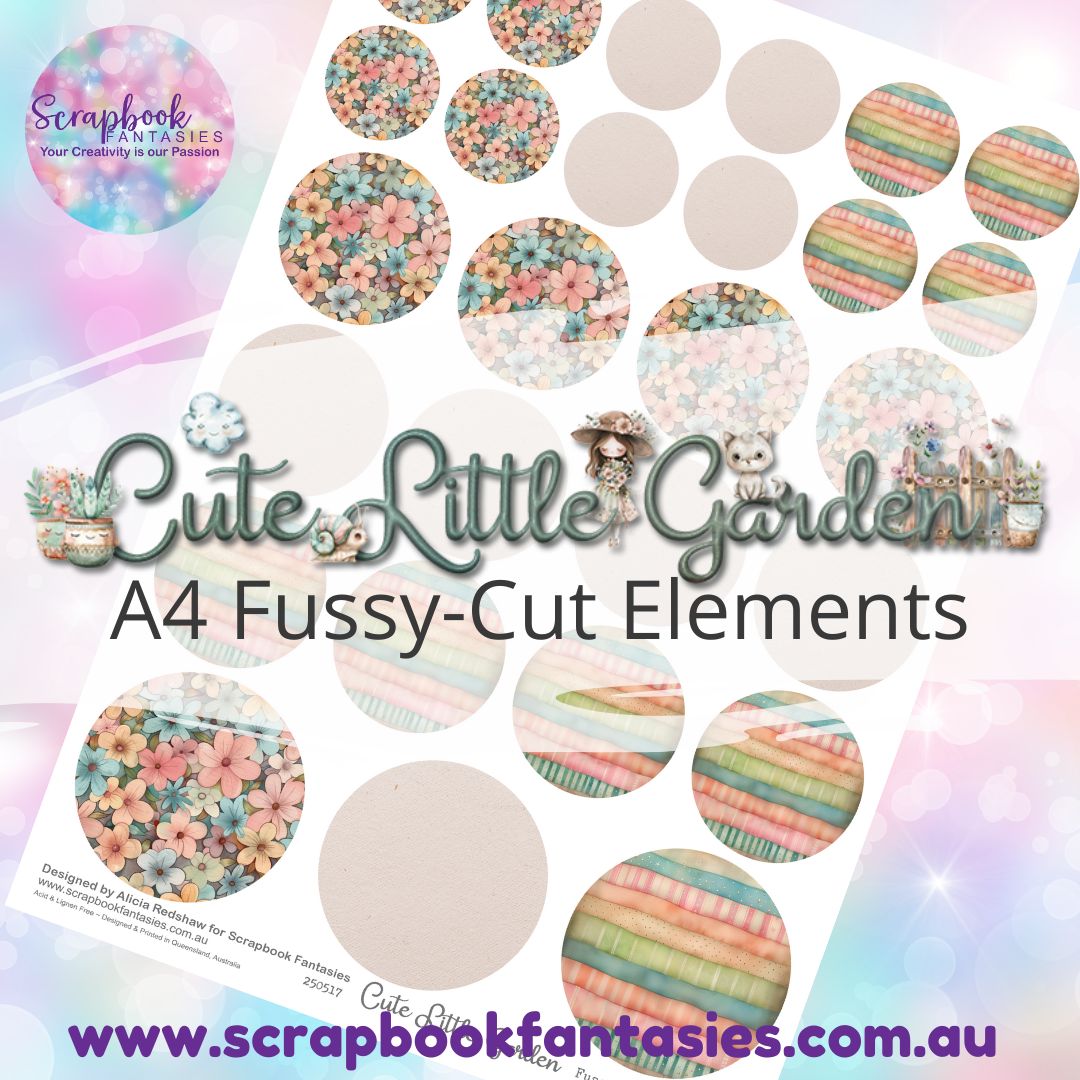 Cute Little Garden A4 Colour Fussy-Cut Elements - Circles 1 250517