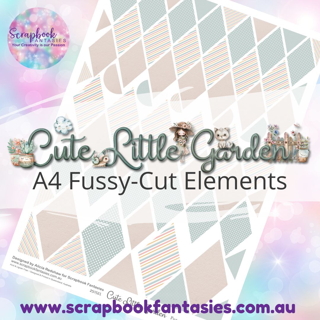 Cute Little Garden A4 Colour Fussy-Cut Elements - Diamonds 1 250521