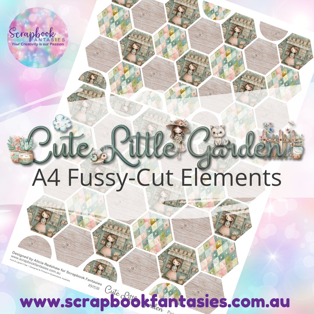 Cute Little Garden A4 Colour Fussy-Cut Elements - Hexagons 2 250532