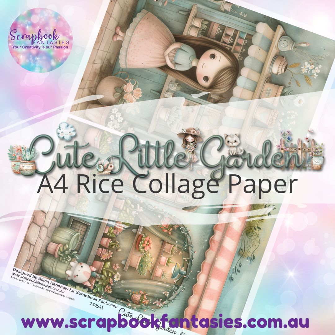 Cute Little Garden A4 Rice Collage Paper - Halves 1 250541