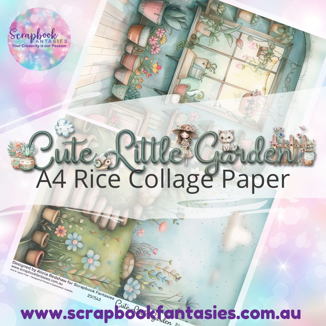 Cute Little Garden A4 Rice Collage Paper - Halves 2 250542