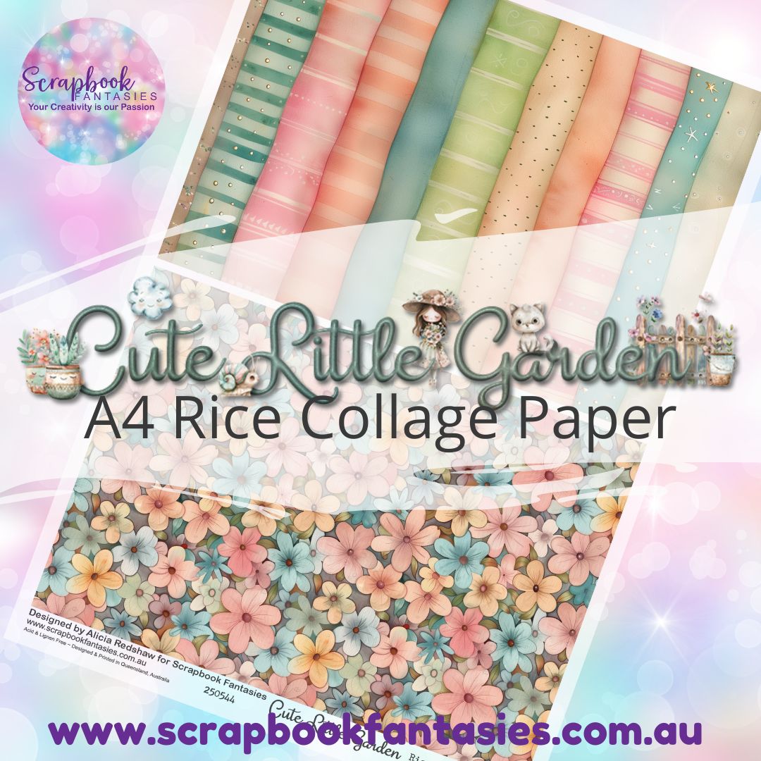 Cute Little Garden A4 Rice Collage Paper - Halves 4 250544