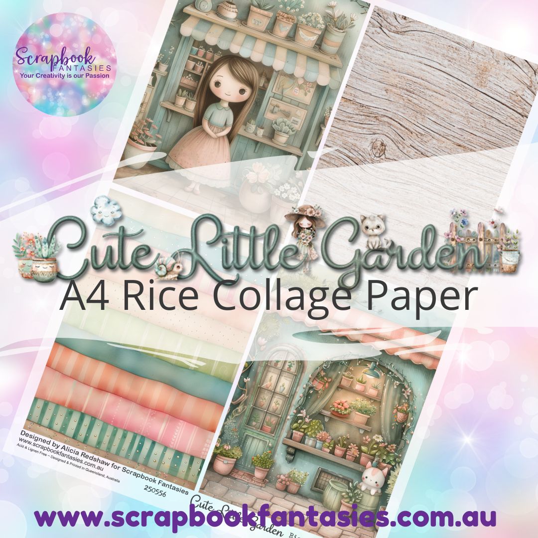 Cute Little Garden A4 Rice Collage Paper - Quarters 2 250556