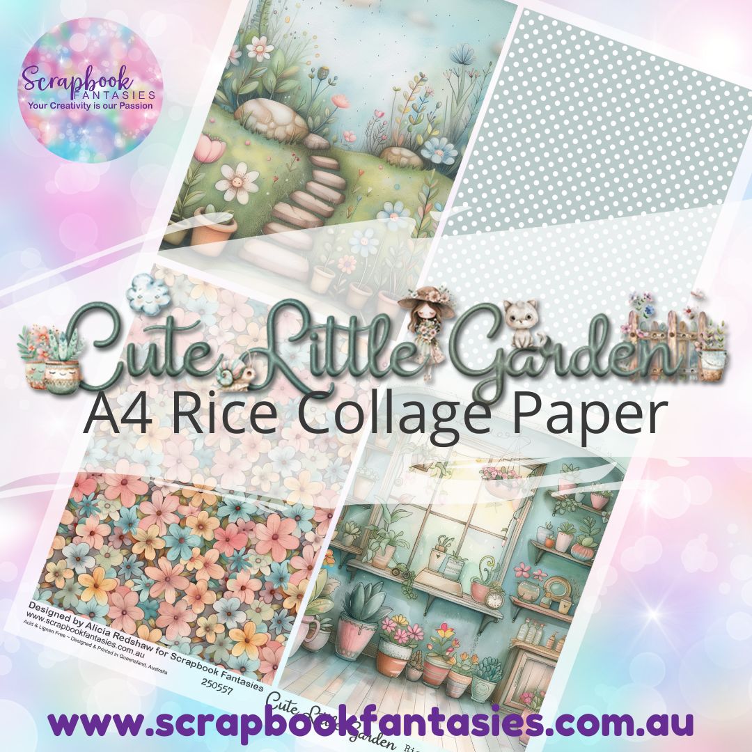 Cute Little Garden A4 Rice Collage Paper - Quarters 3 250557