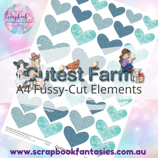 Cutest Farm A4 Colour Fussy-Cut Elements - Hearts 2-1 233237
