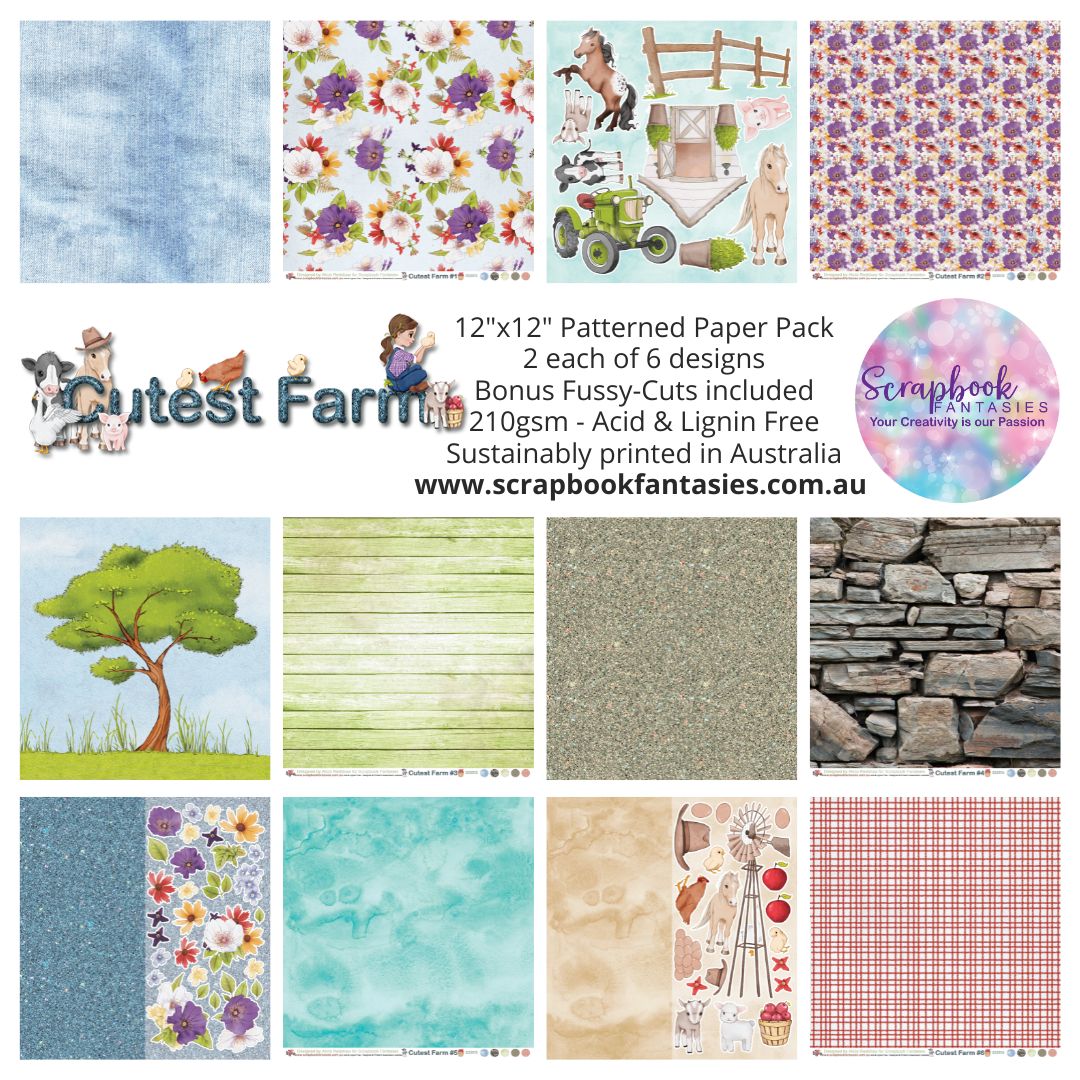 Cutest Farm 12x12 Double-Sided Patterned Paper Pack - Designed by Alicia Redshaw 233200