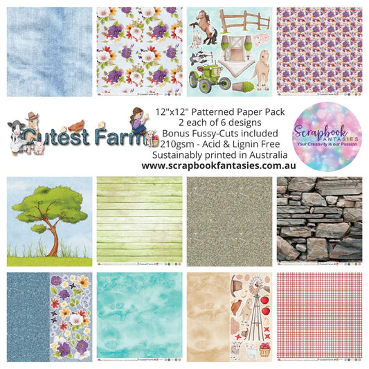 Cutest Farm 12x12 Double-Sided Patterned Paper Pack - 233200