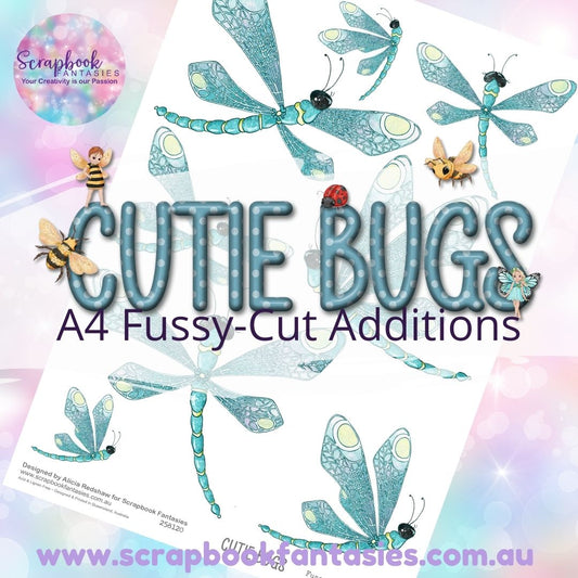 Cutie Bugs A4 Colour Fussy-Cut Additions - Blue Dragonflies 258120