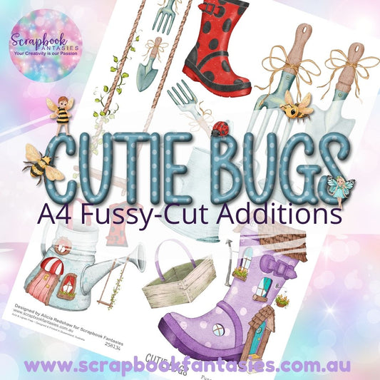 Cutie Bugs A4 Colour Fussy-Cut Additions - Blue Gardening 258134