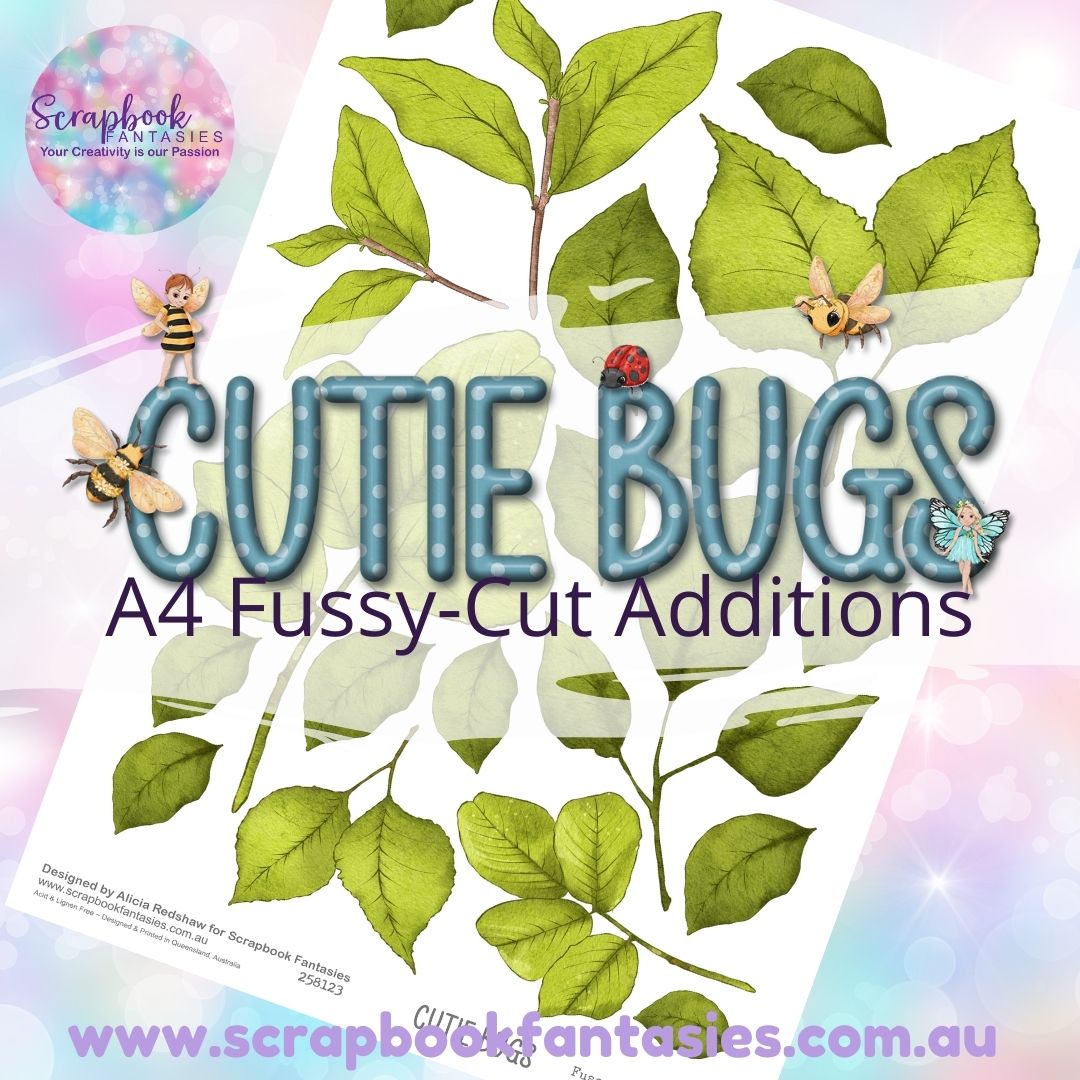 Cutie Bugs A4 Colour Fussy-Cut Additions - Leaves 258123