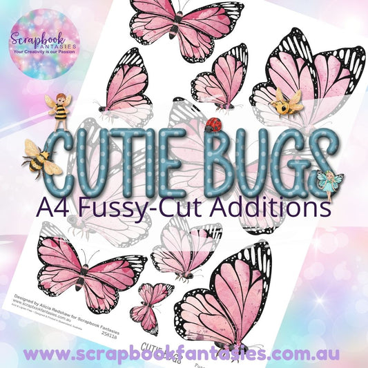 Cutie Bugs A4 Colour Fussy-Cut Additions - Pink Butterflies 258118