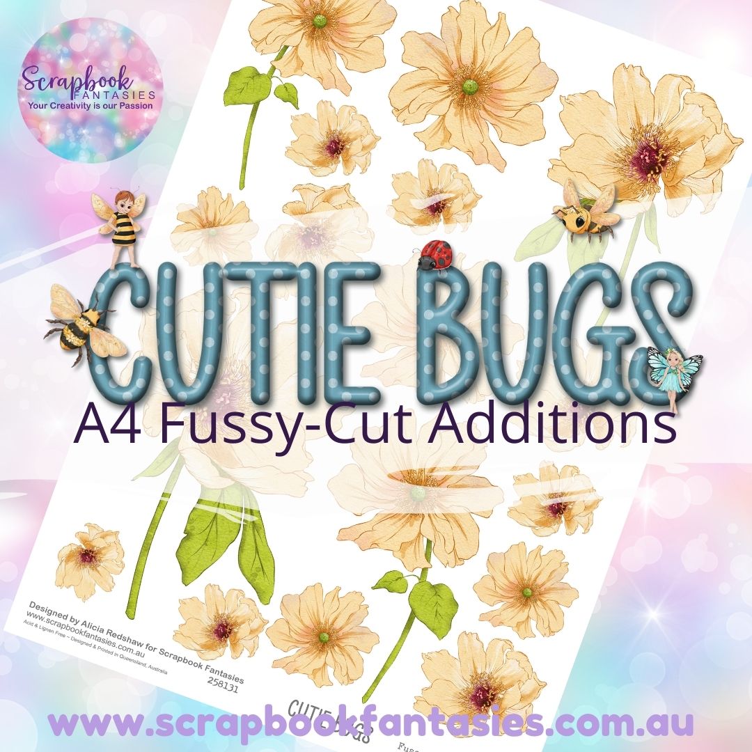 Cutie Bugs A4 Colour Fussy-Cut Additions - Yellow Flowers 258131