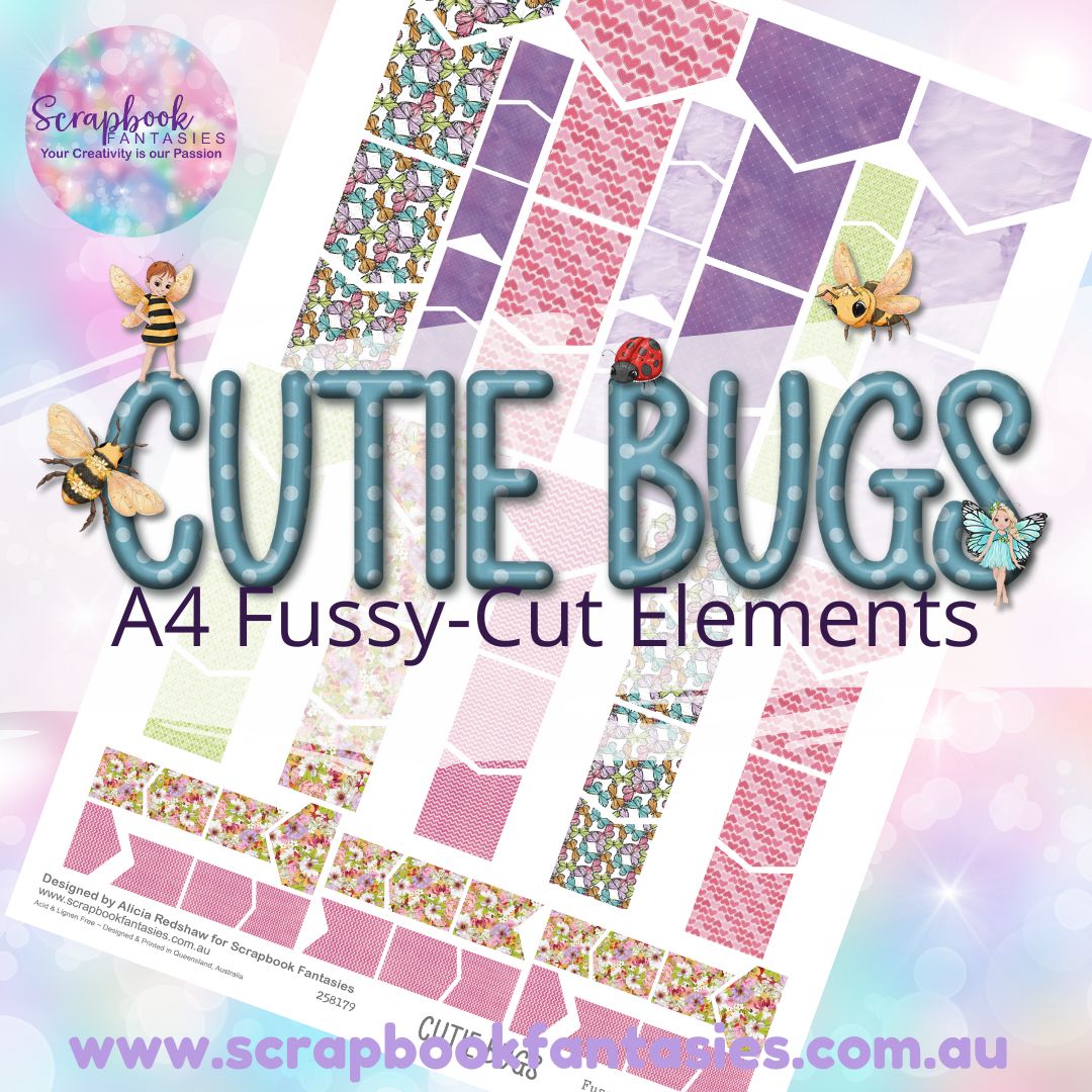 Cutie Bugs A4 Colour Fussy-Cut Elements - Flags & Banners 2 258179