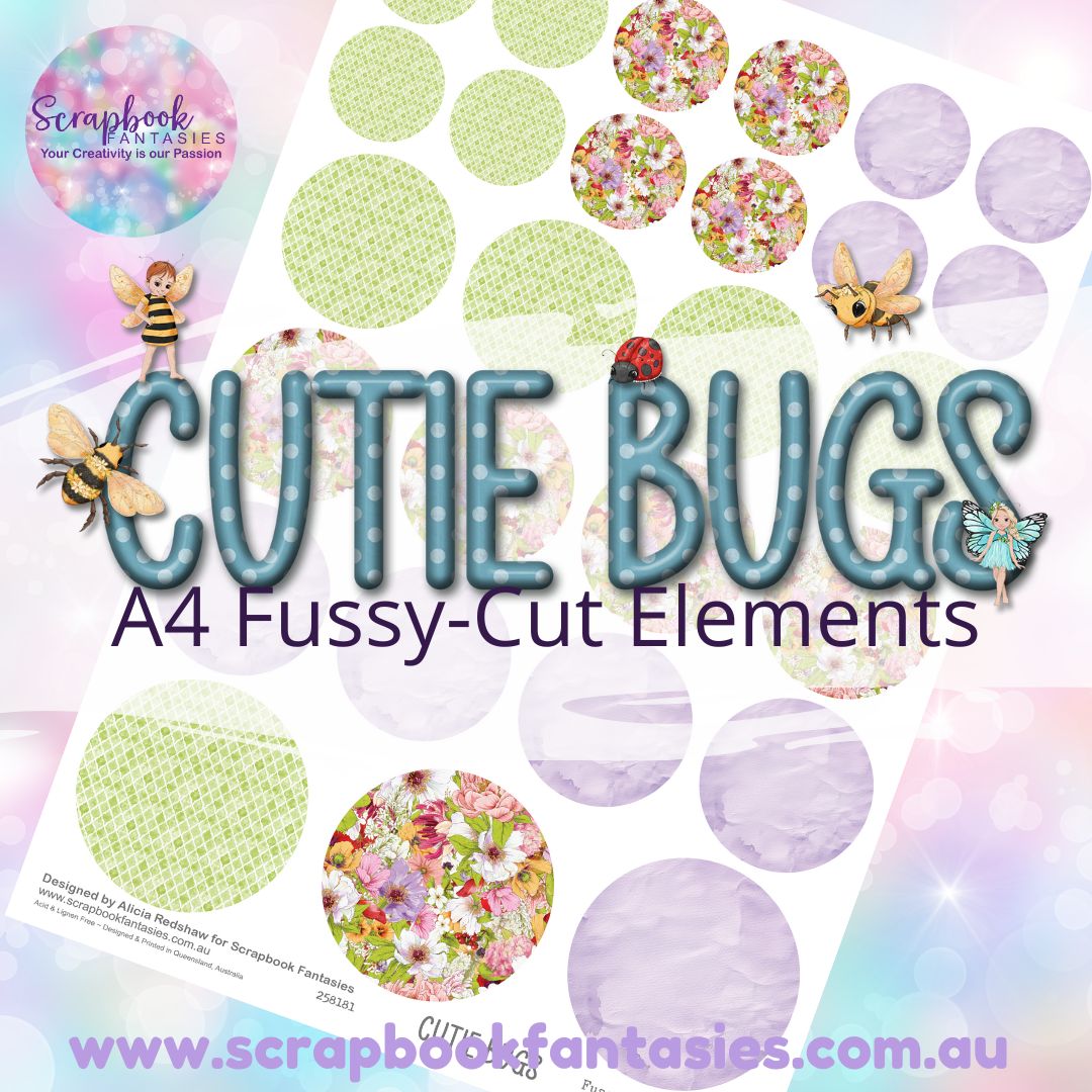 Cutie Bugs A4 Colour Fussy-Cut Elements - Circles 1 258181
