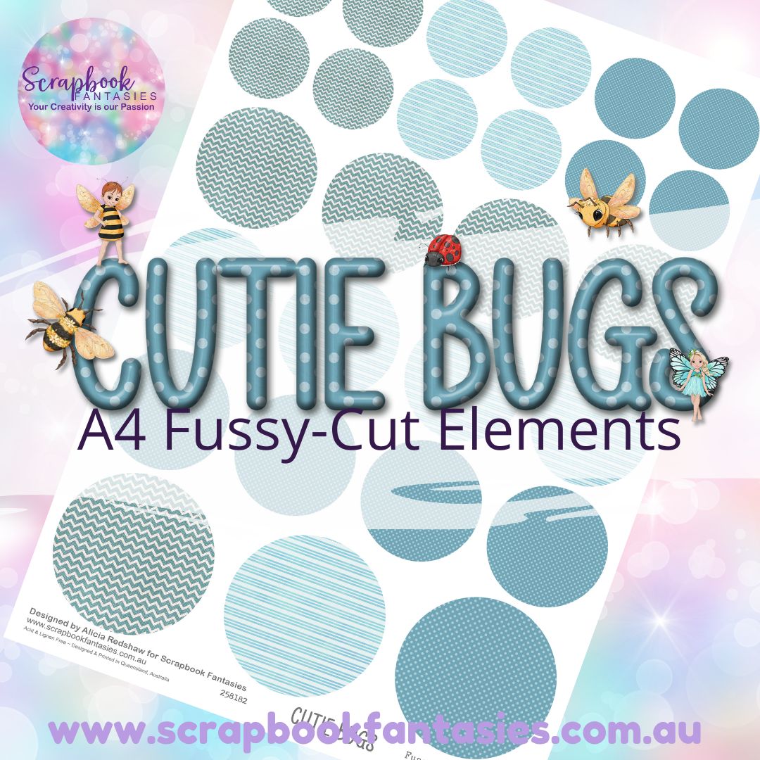 Cutie Bugs A4 Colour Fussy-Cut Elements - Circles 2 258182