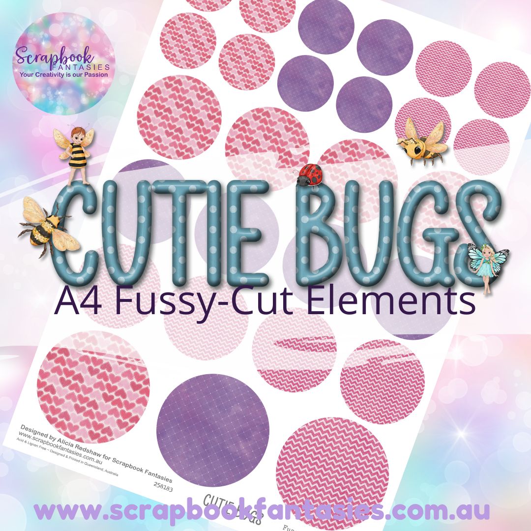 Cutie Bugs A4 Colour Fussy-Cut Elements - Circles 3 258183