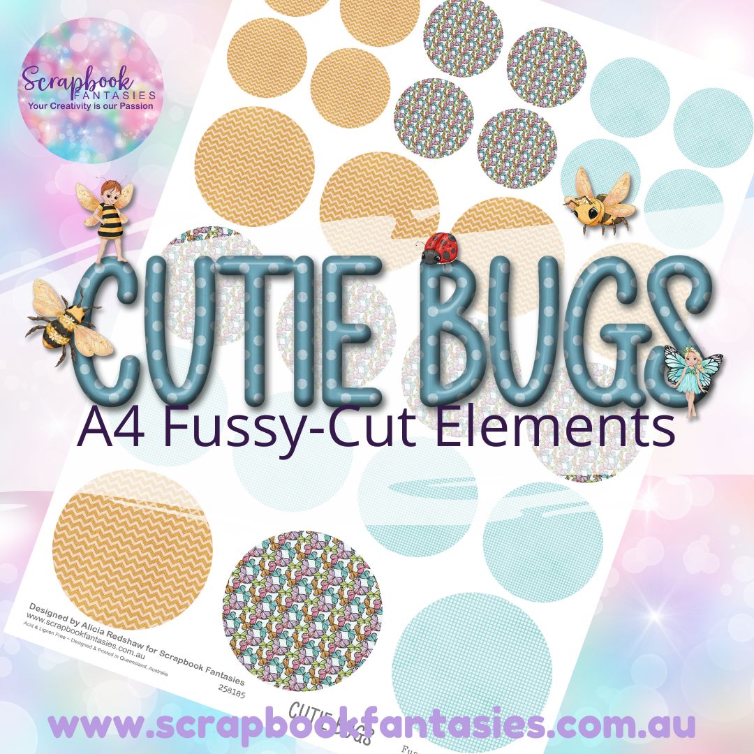 Cutie Bugs A4 Colour Fussy-Cut Elements - Circles 5 258185