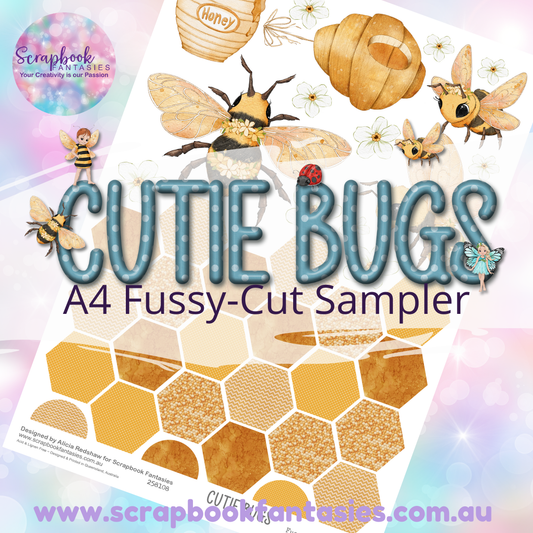 Cutie Bugs A4 Colour Fussy-Cut Sampler - Honey Bees & Hexagons 258108