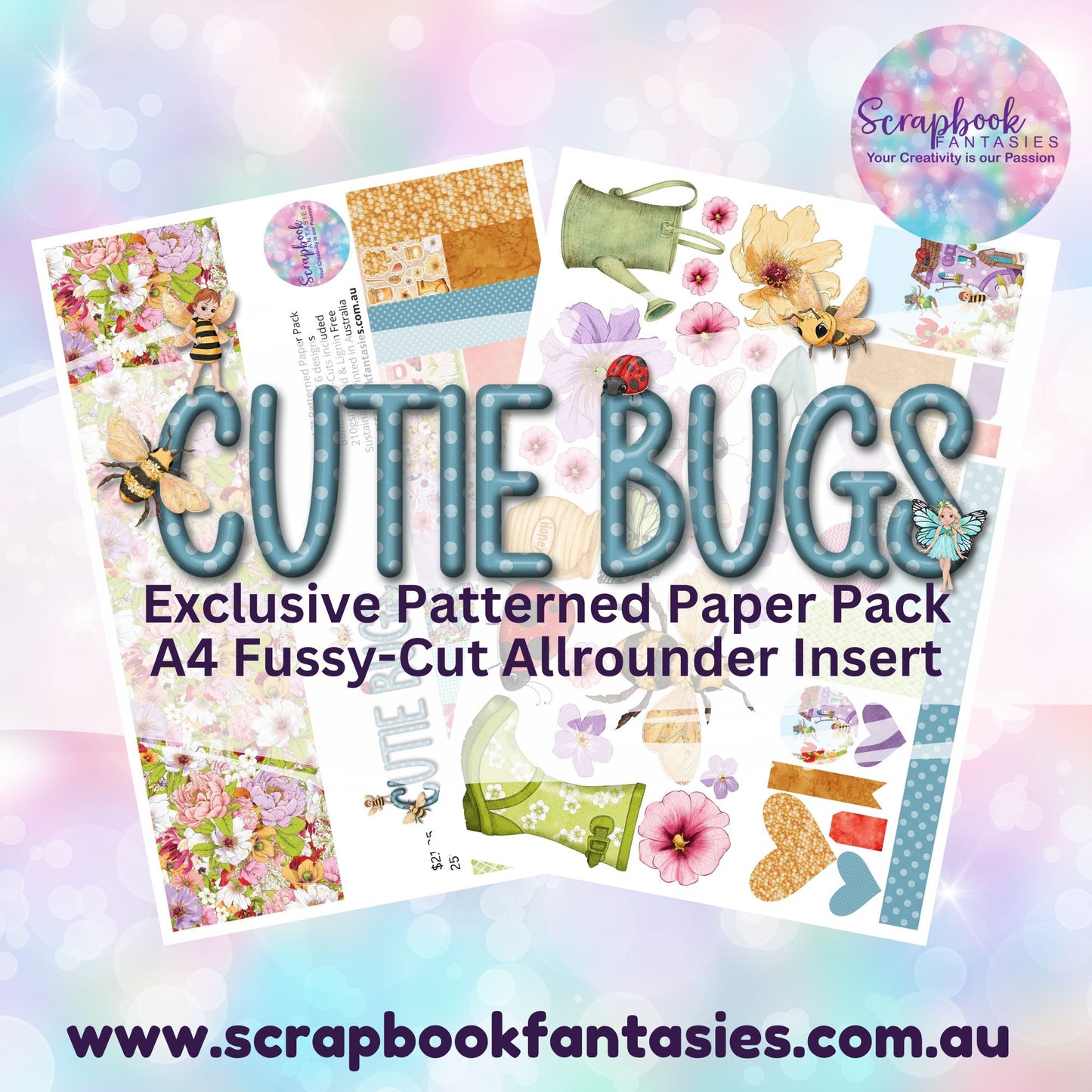 Cutie Bugs 12x12 Double-Sided Patterned Paper Pack - 258100