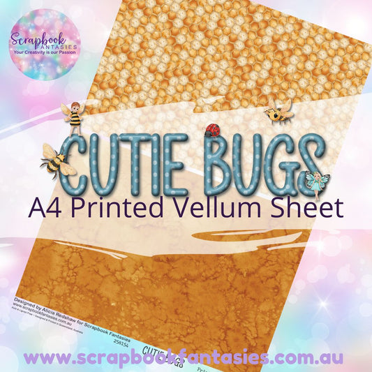 Cutie Bugs A4 Printed Vellum Sheet - Halves 1 258154